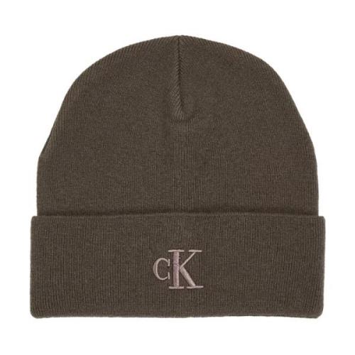 Calvin Klein Broderad ullmössa - Logo Brown, Herr