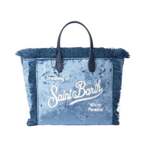 MC2 Saint Barth Mini Vanity Väskor med Fransar Blue, Dam