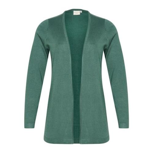 Kaffe Curve Öppen Front Cardigan Garden Topiary Green, Dam