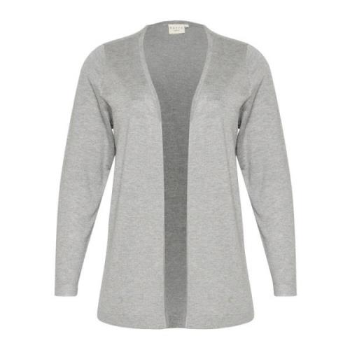 Kaffe Curve Grå Melange Öppen Cardigan Gray, Dam