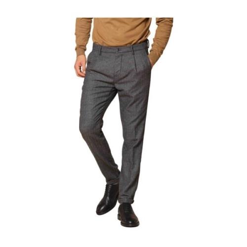 Mason's Rutig Carrot Fit Flanell Chino Byxor Gray, Herr