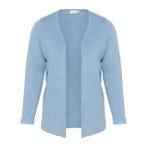 Kaffe Curve Öppen Front Cardigan Faded Denim Blue, Dam