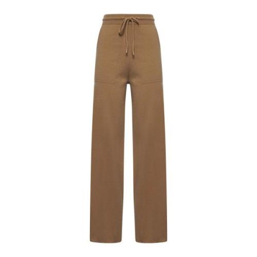 Max Mara Kamel Stickad Sweatbyxor Brown, Dam