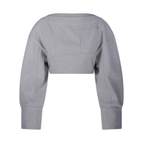 Jacquemus Ljusgrå Top med Stil Casaco Gray, Dam