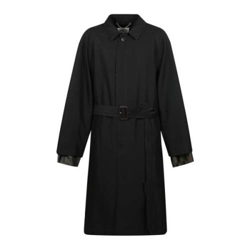 Maison Margiela Klassisk Trench Coat för Stilfull Look Black, Herr