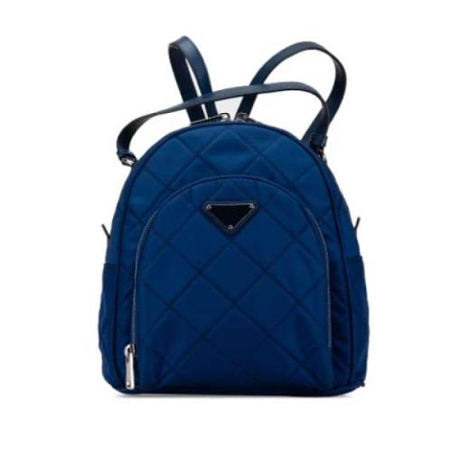 Prada Vintage Pre-owned Nylon ryggsckar Blue, Dam