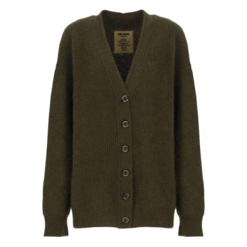 UMA Wang Grön V-ringad Cardigan Tröja Green, Dam