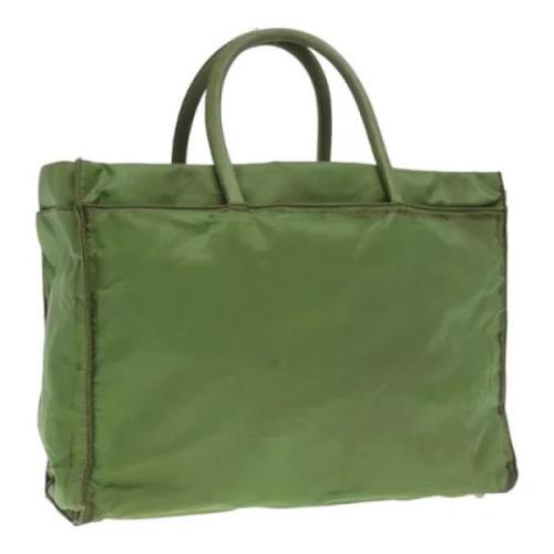 Prada Vintage Pre-owned Nylon handvskor Green, Dam