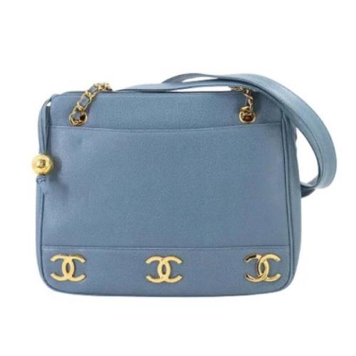 Chanel Vintage Pre-owned Laeder chanel-vskor Blue, Dam