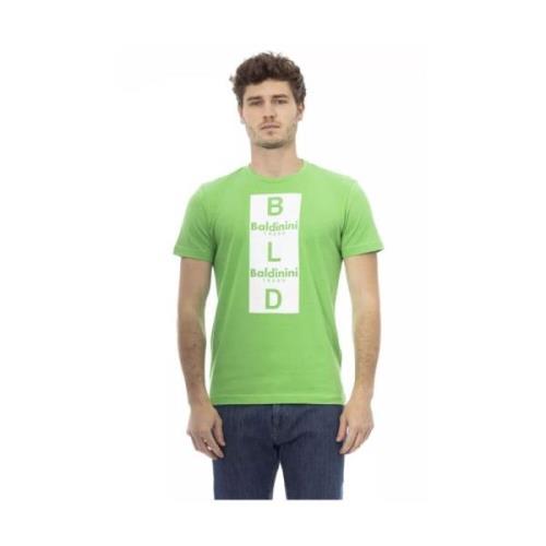 Baldinini Grön Elegans Bomull T-shirt Green, Herr