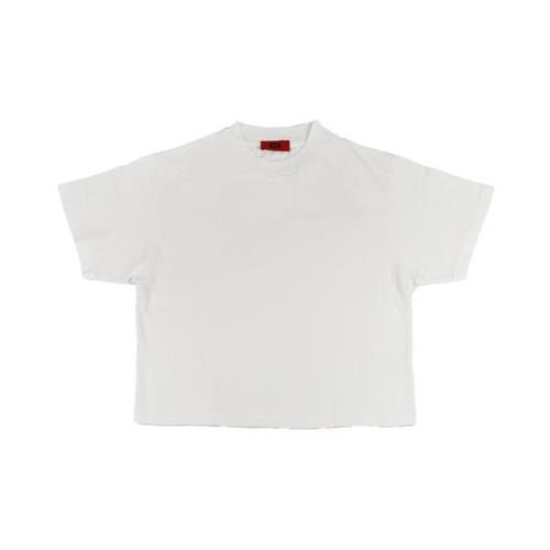 424 Cropped Kräm T-shirt med Brodyr Beige, Herr