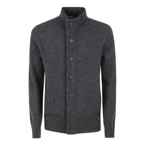 Barbour Essential Patch Zip Through Sweaters Gray, Herr