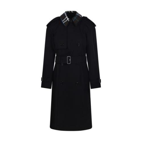 Burberry Trenchcoat i Svart Black, Dam