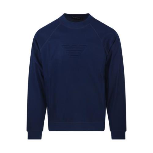 Emporio Armani Blå Ocean Rund Hals Pullover Blue, Herr