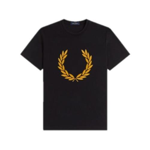 Fred Perry Velvet Laurel Grafisk T-shirt Svart Black, Herr