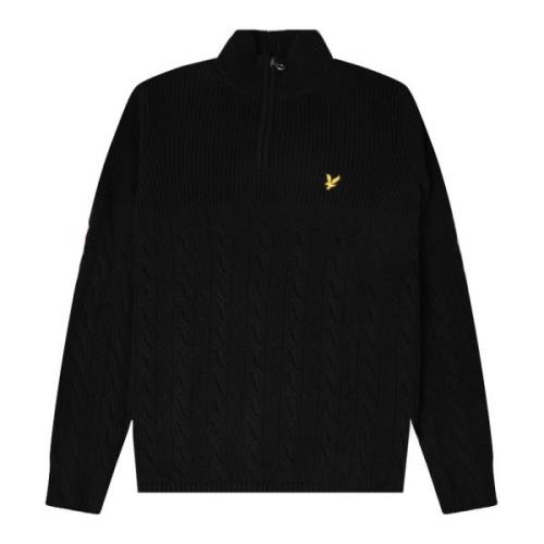 Lyle & Scott Herr Jet Black Stickat Black, Herr