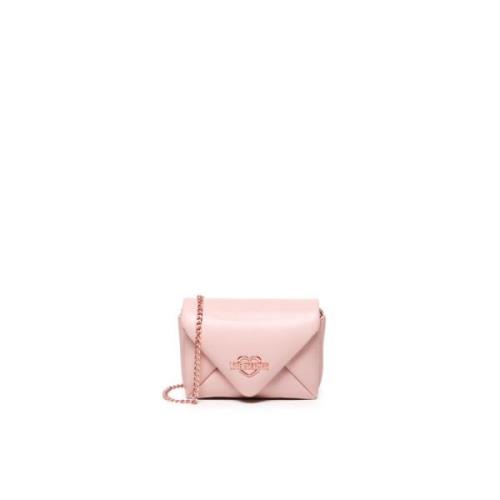 Love Moschino Rosa Metallic Brevväska med Magnetisk Stängning Pink, Da...