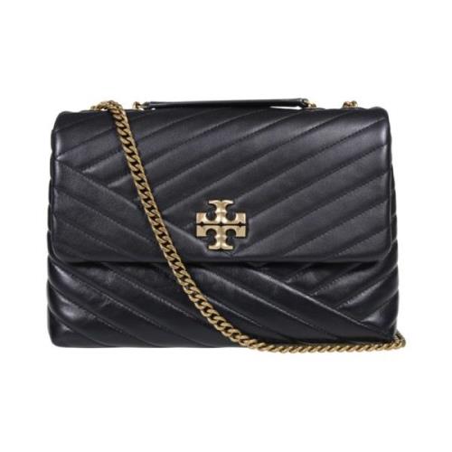 Tory Burch Omvandlingsbar axelväska i Chevron mönster Black, Dam