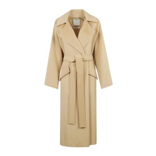 Sportmax Elegant Svart Kappa Beige, Dam