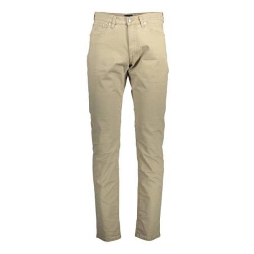 Gant Smala Ekologiska Bomullsjeans med 5 Fickor Beige, Herr