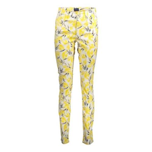 Gant Kontrastrika Skinnybyxor med Logotyp Yellow, Dam