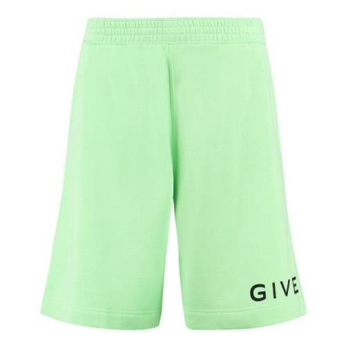 Givenchy Kontrasterande Logo Print Sweatshorts Green, Herr