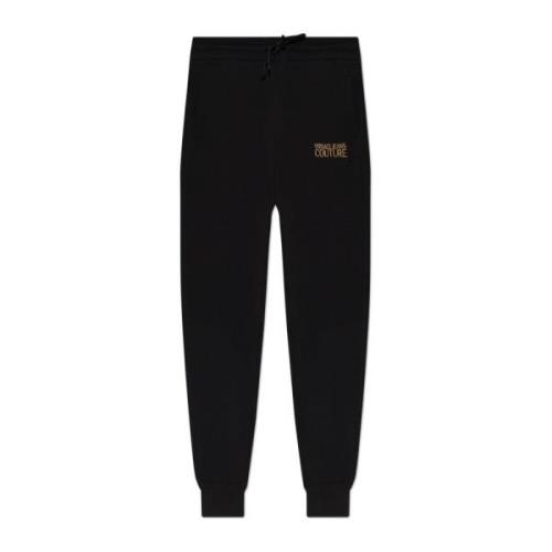 Versace Jeans Couture Sweatpants med broderad logotyp Black, Dam