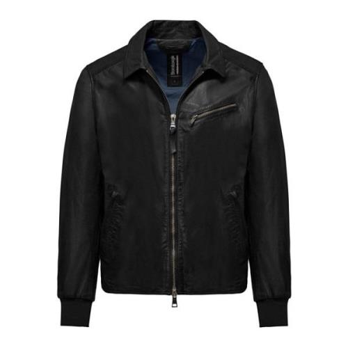 BomBoogie Leather Jackets Black, Herr