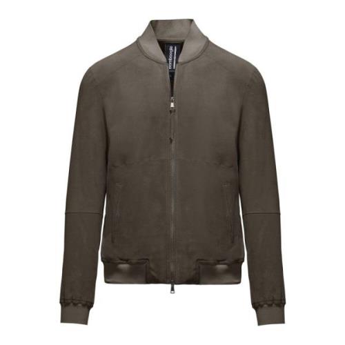 BomBoogie Suede Bomber Jacket Gray, Herr