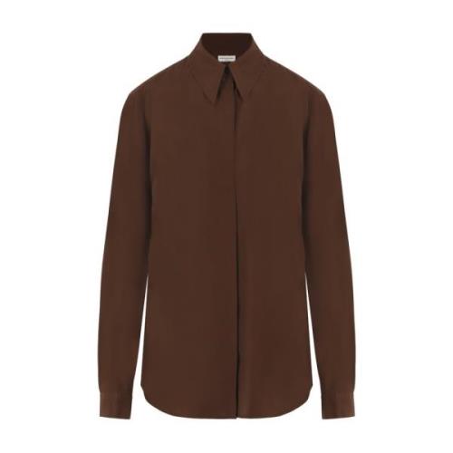 Dries Van Noten Brun Crêpe de Chine Skjorta Brown, Dam