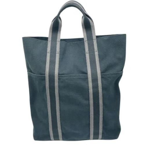 Hermès Vintage Pre-owned Canvas handvskor Blue, Dam