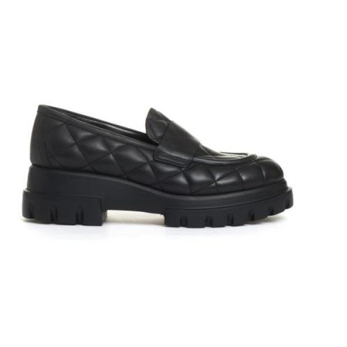 AGL Svarta Quiltade Loafers Black, Dam