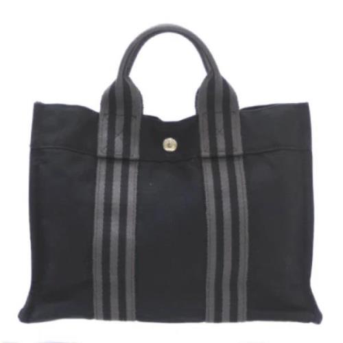 Hermès Vintage Pre-owned Canvas totevskor Black, Dam