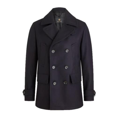 Belstaff Milford Peacoat Ull Kashmir Blandning Blue, Herr