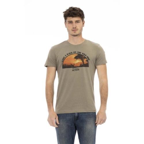 Trussardi Casual T-shirt med rund hals Green, Herr