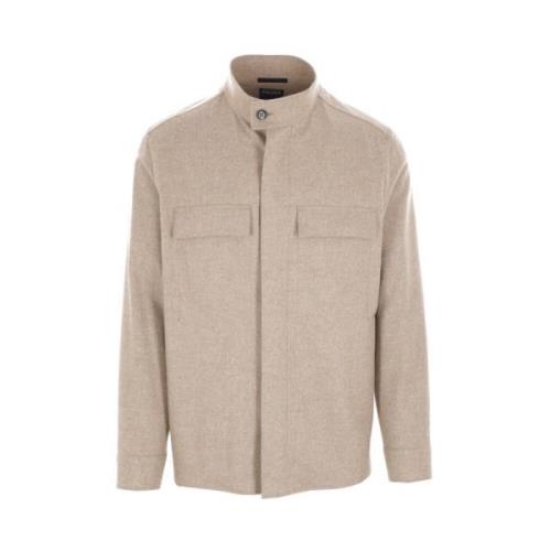 Ermenegildo Zegna Beige Cashmere Skjortjacka Beige, Herr