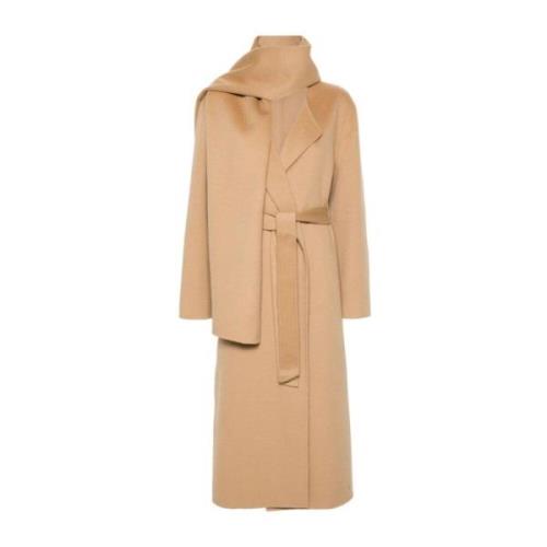 P.a.r.o.s.h. Beige Yllekappa med Scarfdetaljer Beige, Dam