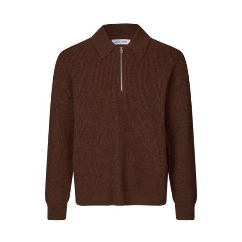 Samsøe Samsøe Zip Polos från Kina Brown, Herr