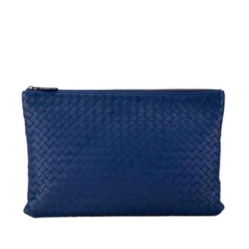 Bottega Veneta Vintage Pre-owned Laeder kuvertvskor Blue, Dam