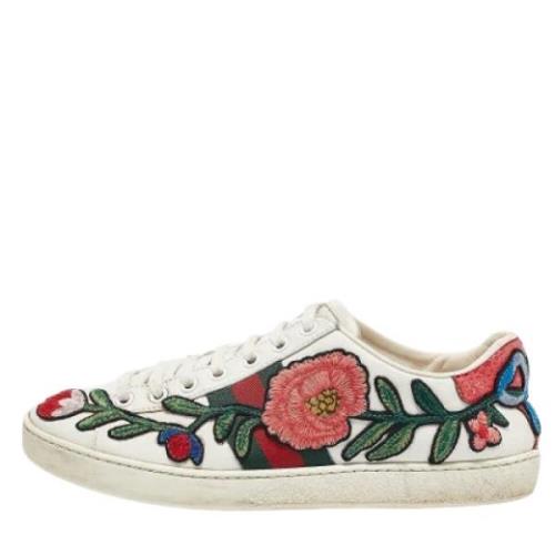 Gucci Vintage Pre-owned Laeder sneakers White, Dam