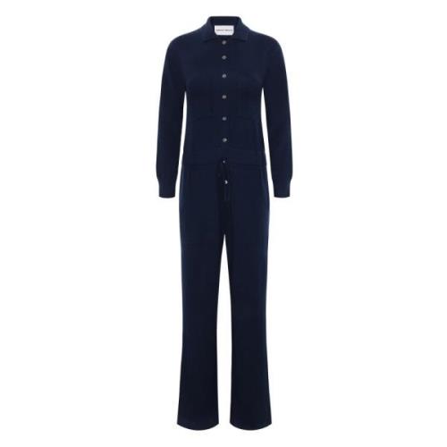 Emerson Renaldi Marin Cashmere Jumpsuit med Fickor Blue, Dam