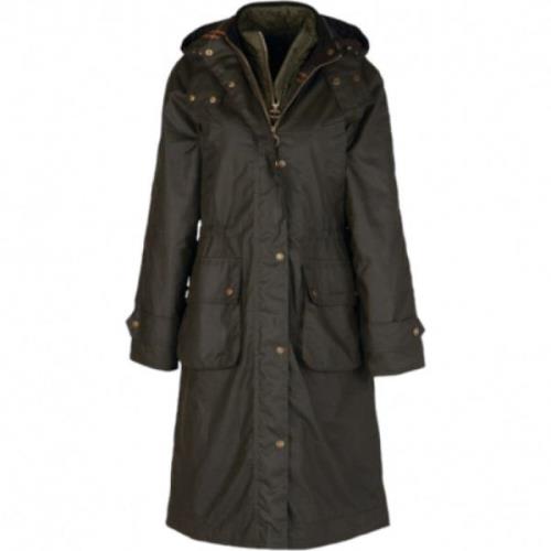 Barbour Vaxad parka med avtagbar huva och quiltad foder Green, Dam