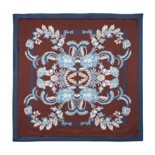 Etro Burgundy Blommig Foliage Sidenscarf Red, Dam