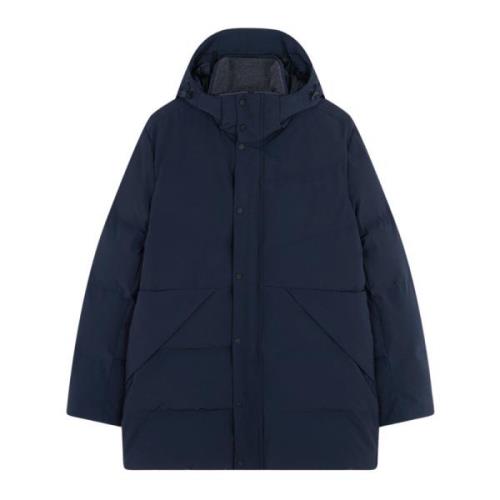 Paul & Shark Typhoon Down Parka med Dubbel Dragkedja Blue, Herr