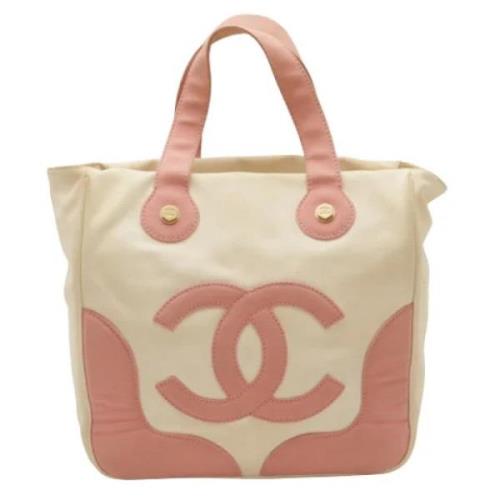 Chanel Vintage Pre-owned Canvas chanel-vskor Beige, Dam