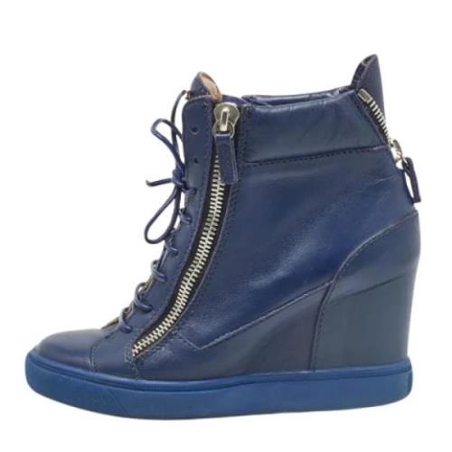 Giuseppe Zanotti Pre-owned Pre-owned Laeder sneakers Blue, Dam