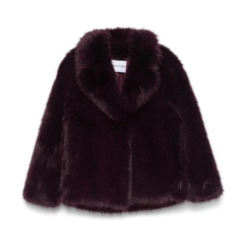 Stand Studio Faux-Fur Bordeaux Kappa Red, Dam