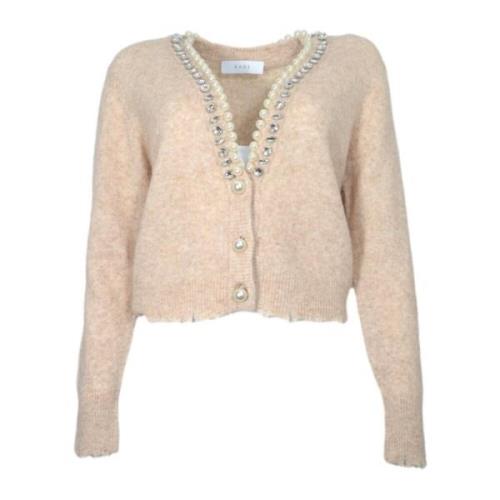 Kaos Elegant V-ringad Cardigan Beige Beige, Dam