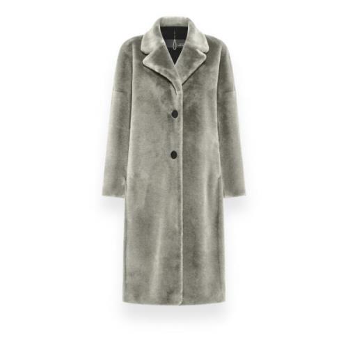 RRD Eco Fur Kimono Coat Gray, Dam