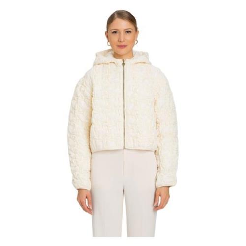 Twinset Vit Huva Pufferjacka White, Dam